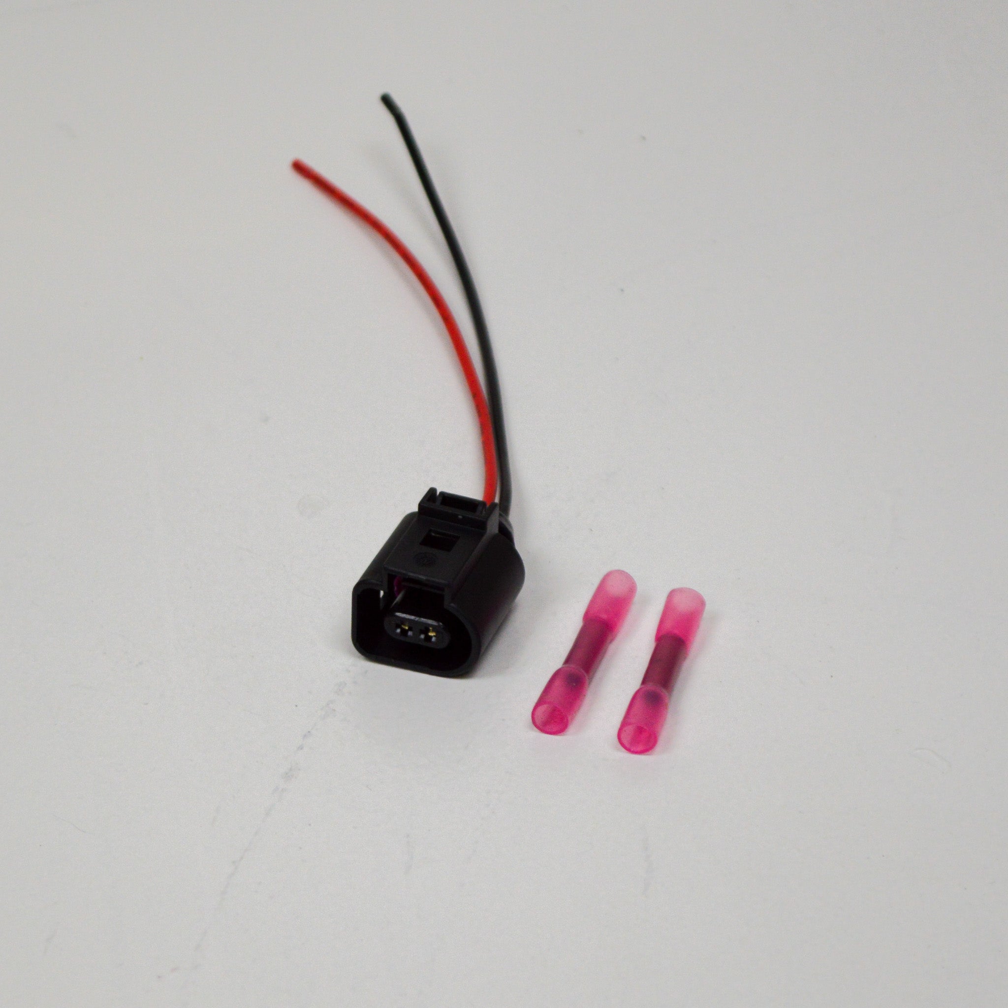 2-pin connector repair kit - flat connector housing with contact lock 2-pin / black for VW 1J0973802 Skoda Seat Audi