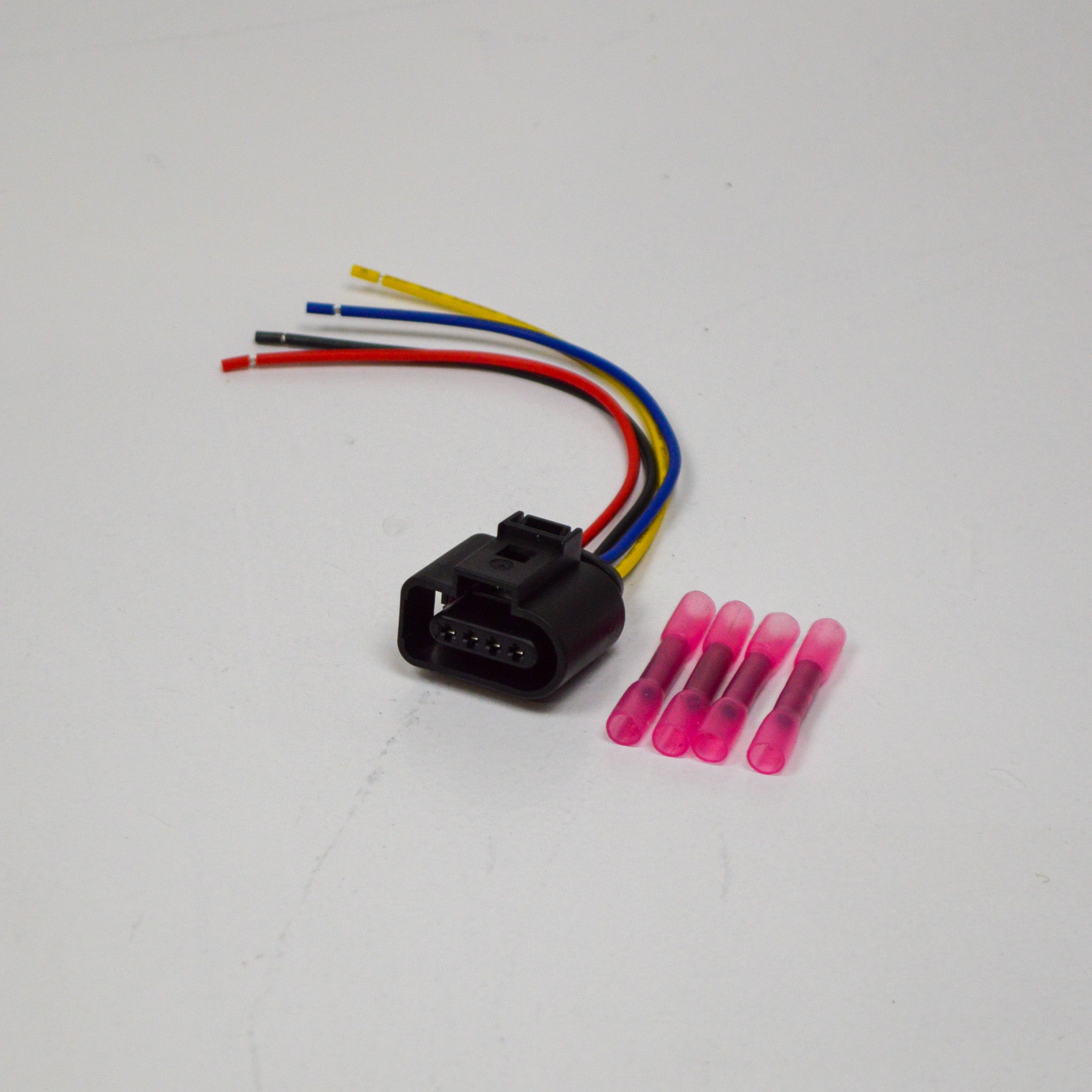 Stecker 4-polig Reparatursatz - Flachkontaktgehäuse mit Kontaktverriegelung / Druckgeber 4 polig VW 1J0973704 für Skoda Seat Audi