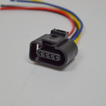 Stecker 4-polig Reparatursatz - Flachkontaktgehäuse mit Kontaktverriegelung / Druckgeber 4 polig VW 1J0973704 für Skoda Seat Audi