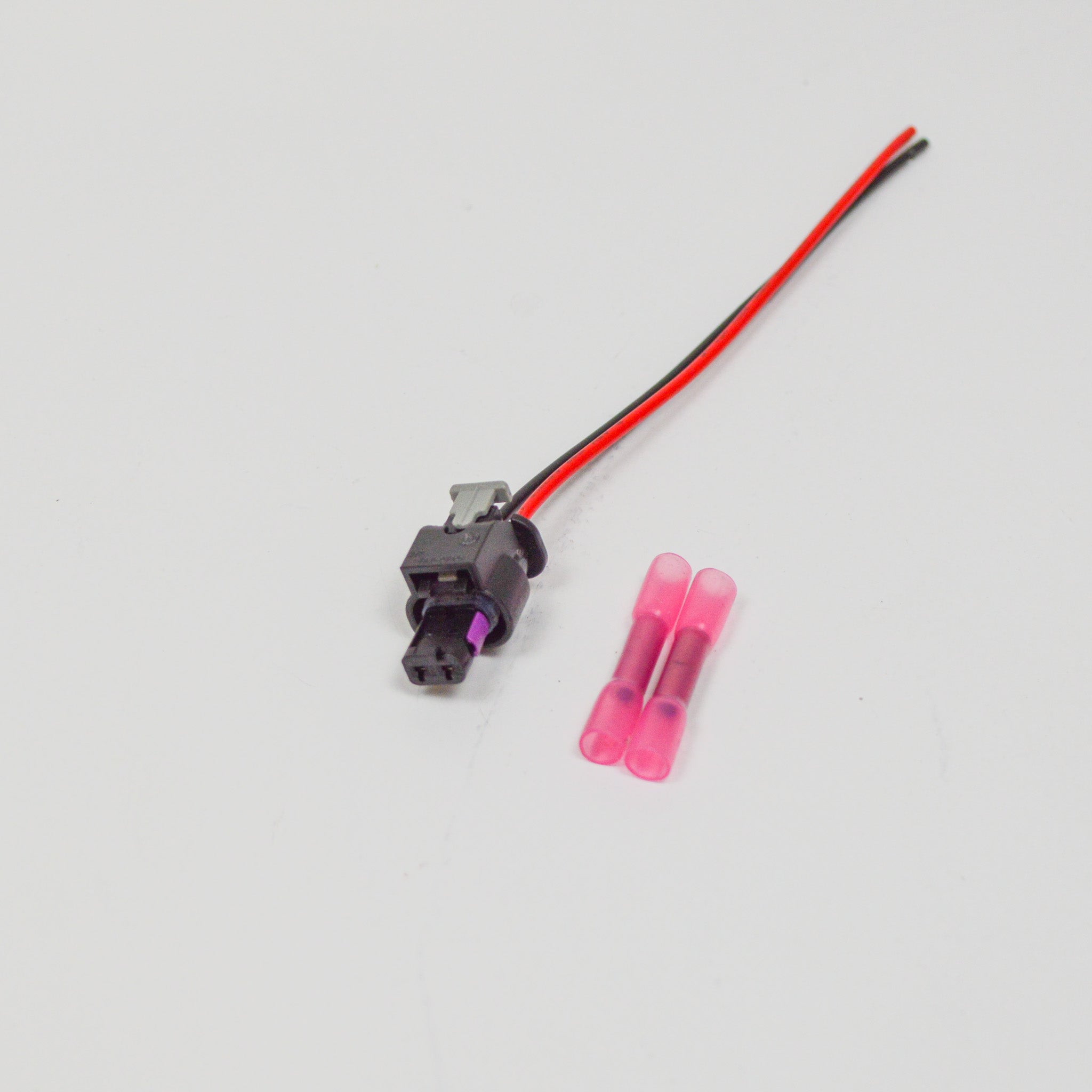 Stecker 2-polig Reparatursatz - Flachkontaktgehäuse mit Kontaktverriegelung / Anschlussstück / Hochdruckpumpe 4F0973702 4H0973702A für VW Skoda Seat Audi